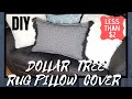 DIY DOLLAR TREE ENVELOPE PILLOW COVER FROM A RUG! || LESS THAN $2!