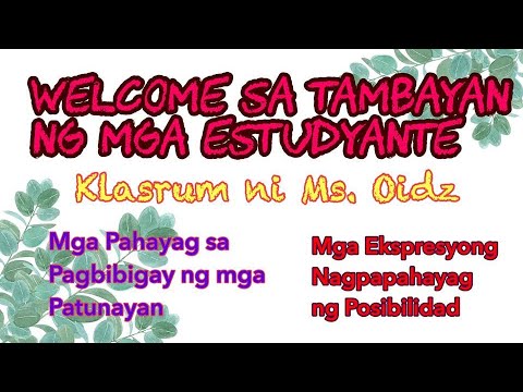 MS. OIDZ Mga Pahayag sa Pagbibigay ng mga Patunay at Mga Ekspresyong