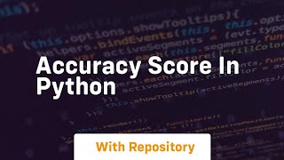 accuracy score in python