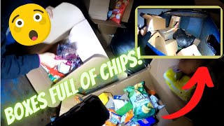 Dumpster Diving- Part 2 of the Live Dive! BOXES FULL OF CHIPS!