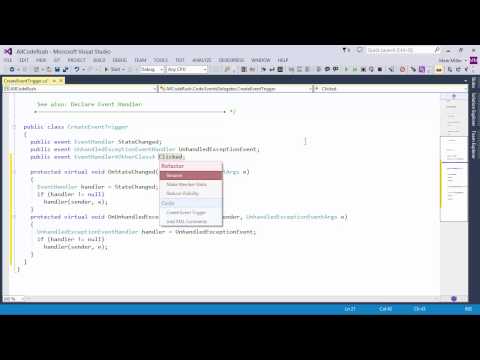 DevExpress CodeRush: Create Event Trigger