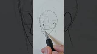 How To Draw A Face In 3/4 View and Eyes, Nose Mouth #howtodraw #art #shorts