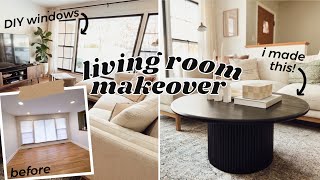 DIY LIVING ROOM MAKEOVER + BUILDING A COFFEE TABLE