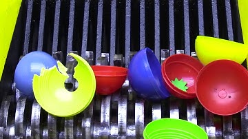 Crush big hard plastic balls with shredder machine! Shredder Machine Channel