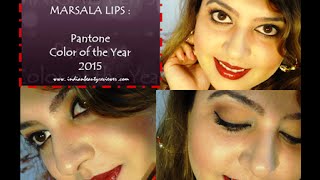 Warm Neutral Eye MakeUp with MARSALA Lips : Pantone Color of the ...