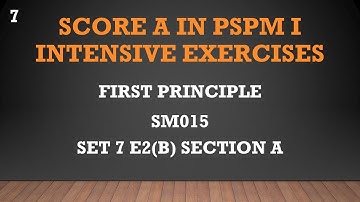 Score A in PSPM I - First Principle SET7 E2(b)