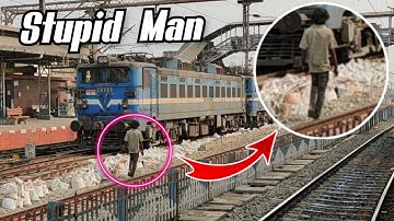 Stupid & Careless Boy Wants To Cross The Railway Track When The Loco Is Coming | Train Lovers Jyoti