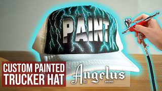 How To Create a Chrome & Lightning Effect | Custom Trucker Hat with Angelus Paints screenshot 4