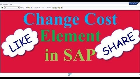 How to Change Cost Element in SAP