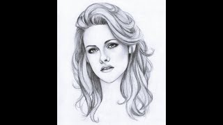 How To Draw Kristen Stewart With Pencil Step By Step