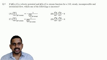 Stream Function and Velocity Potential Function, GATE XE – B   2016 Q5