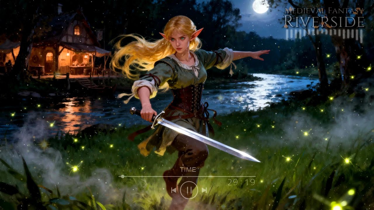 Elven Melody • Cozy Riverside Alehouse with Gentle Ambience • Medieval Fantasy Riverside