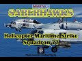 U.S. Navy 'Saberhawks'.  Helicopter Maritime Strike Squadron 77. Aboard the USS Ronald Reagan 2019.
