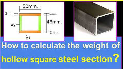 How to calculate the weight of the hollow square steel section?/ Steel section weight calculation.