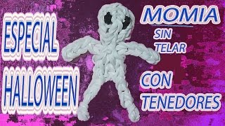 Especial Halloween  Como hacer una momia 3D de gomitas con dos tenedores  manualidades figuras