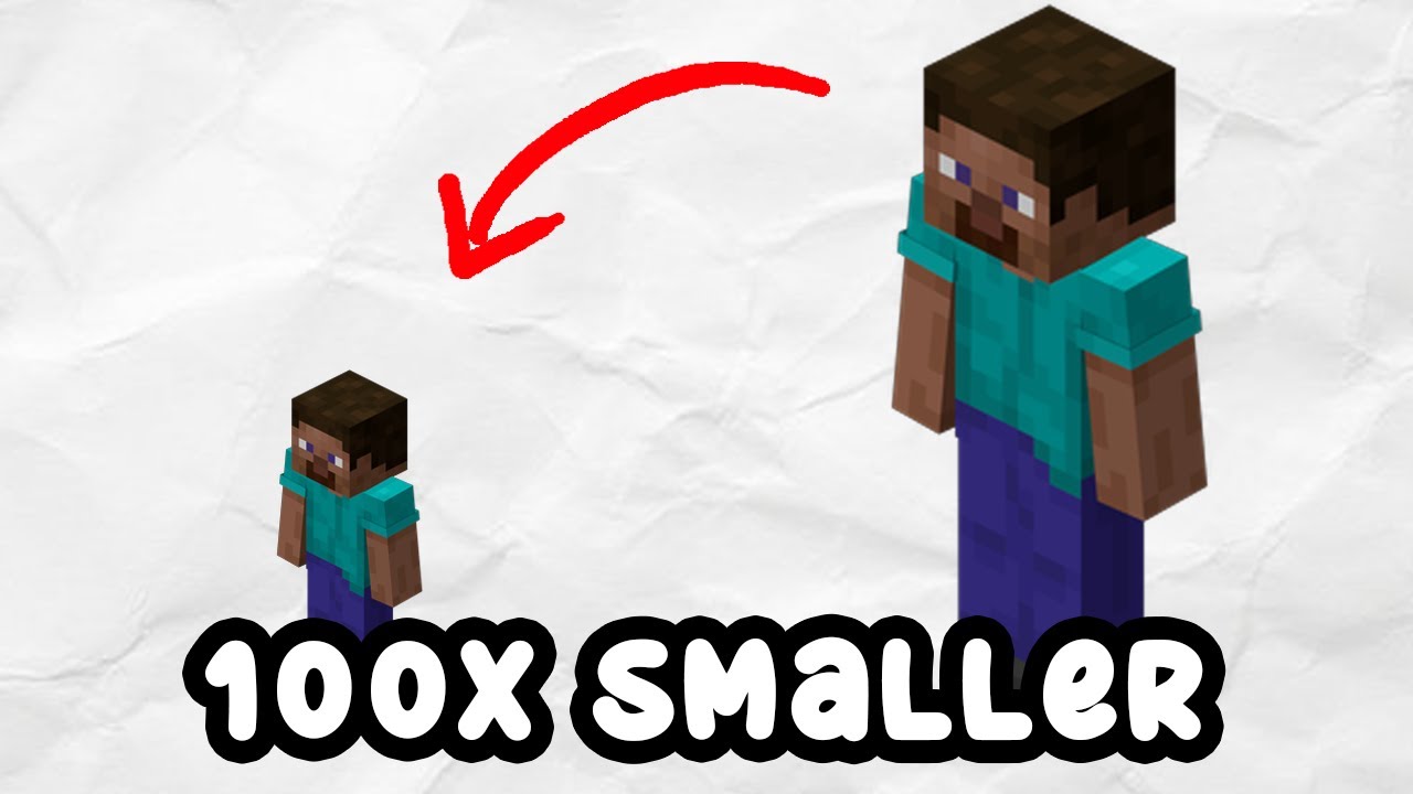 Smallest Minecraft Character Making myself really small in minecraft (VERTICAL) - YouTube