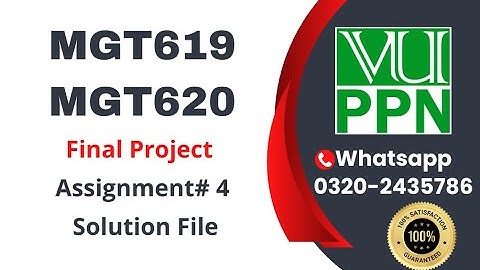 MGT619 / MGT620 Assignment 4 solution 2024 final project #mgt619 #mgt620 #vu