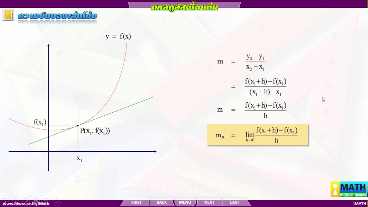 แคลคูลัสเบื้องต้น : 08-ความชันของเส้นโค้ง