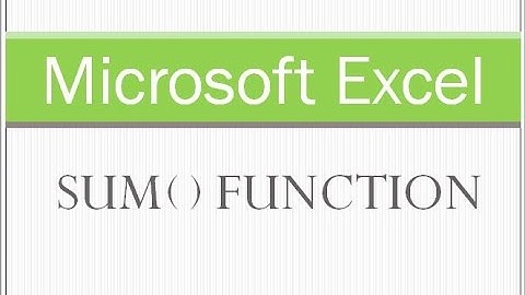 Microsoft Excel Tutorial: How to Use the SUM Function in Excel