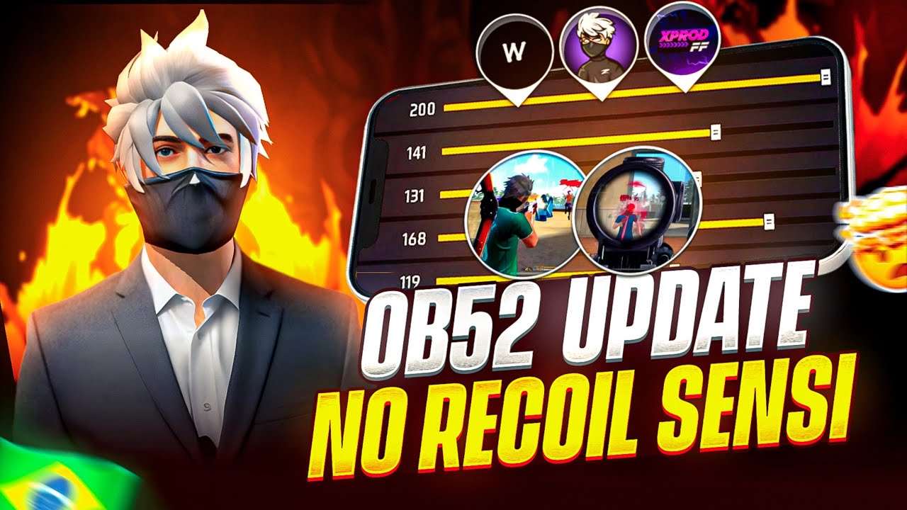 OB52 UPDATE NO RECOIL SENSI🤯🇧🇷|| BEST SENSITIVITY AFTER UPDATE😱|| NO RECOIL ❌ 💯 WORKING|| FREE FIRE 