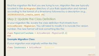 Resolving the rails aborted Migrate Command Error