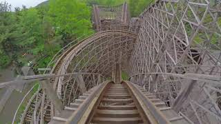 4K AWESOME Twister Roller Coaster Front Seat POV Knoebels Amusement Park парк развлечений #паркразвл