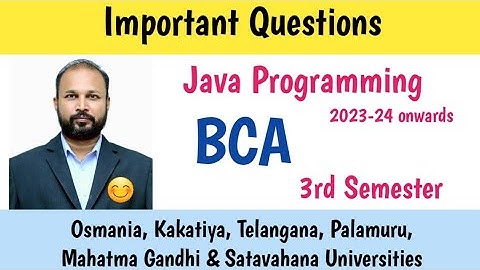 Java Programming | Important Questions 2023 | BCA 3rd Semester | UG | Degree | OU KU PU TU MGU SU