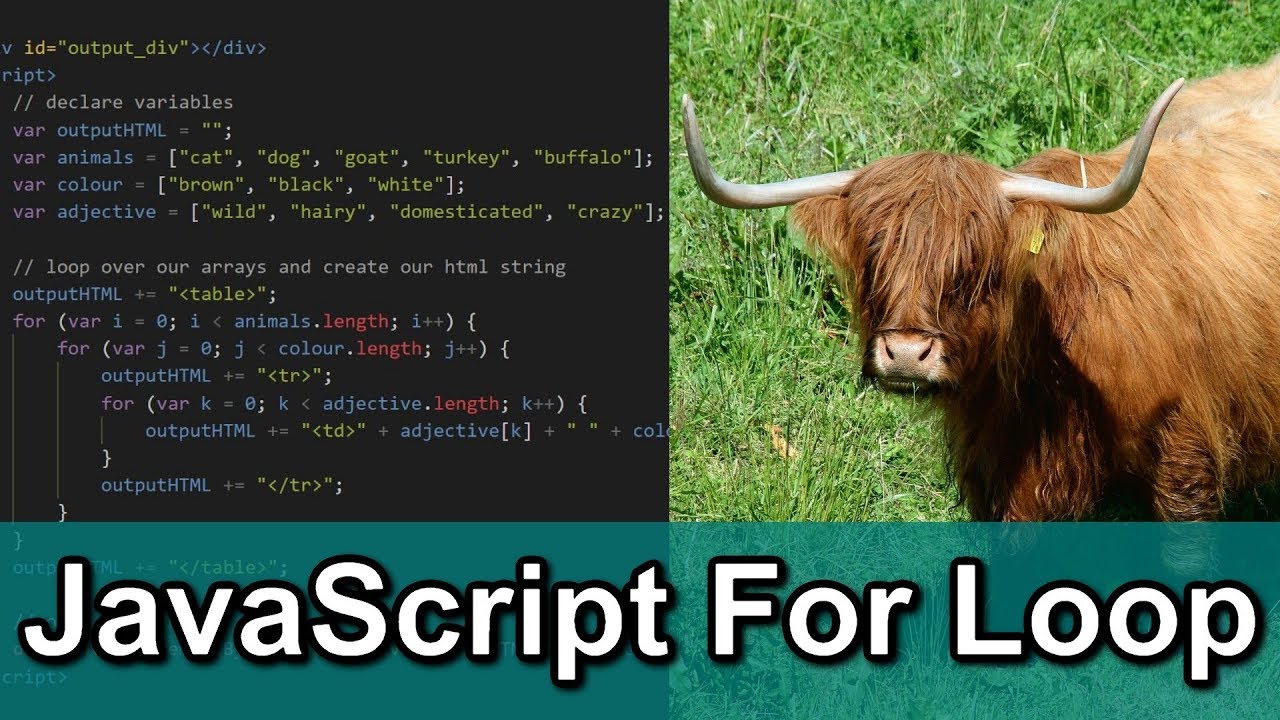 โค้ด html ตาราง Update JavaScript “For Loop” Tutorial (using HTML Tables and Nested Loops)