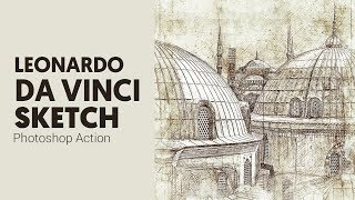 Leonardo Da Vinci SKetch Art Photoshop Action Tutorial screenshot 2