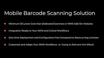 Mobile Barcode Scanning Solution - Integration Ready to WMS Systems