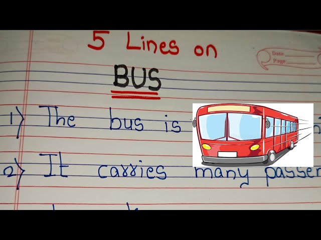 5 Lines on Bus/ Bus essay in english// Few Sentences about Bus / Essay on Bus in english class=