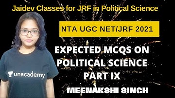Most Expected MCQs on Political Science I NTA UGC NET I Meenakshi Singh