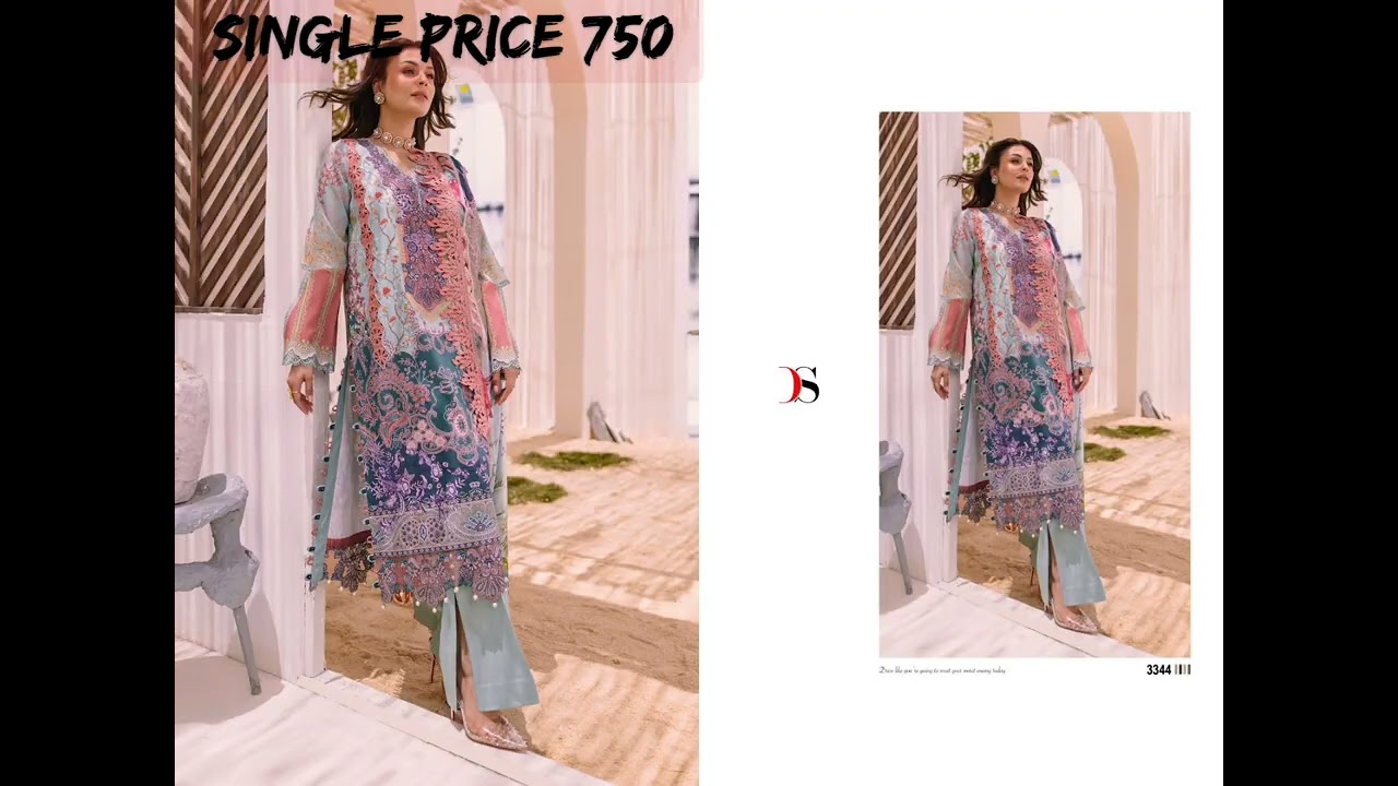 Deepsy Suits Firdous Bliss Lawn 23 Cotton Embroidery Pakistani Salwar Suits Single Price 750