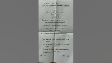 M.sc physics sem1 Paer 2 Question2021 SKMU DUMKA