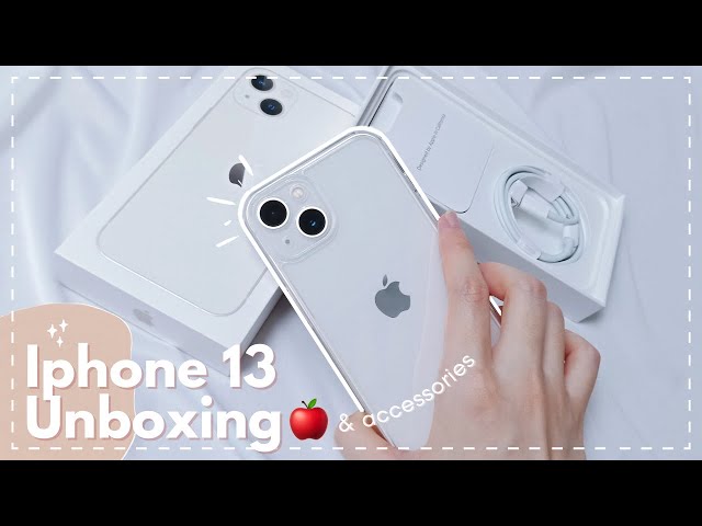 iPhone 13 (white☁️) unboxing + accessories + camera test