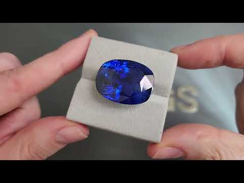 Investment Royal Blue sapphire 56.62 carats in cushion cut, Sri Lanka  Video  № 4