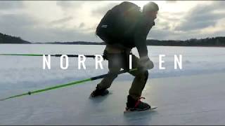 4k Nordic ice skating on lake in Norrviken, Stockholm - Sweden