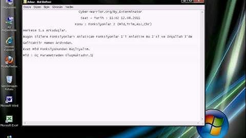VB6 FonksiyonlarMid Right Left Trim