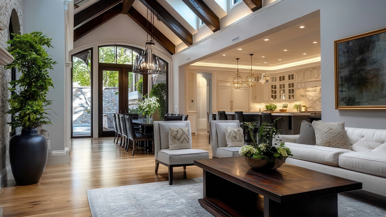How to Create a Cohesive Living Room, Kitchen \u0026 Dining  (Design Guide)