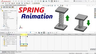 How to Create SPRING ANIMATION || Motion Study in Solidworks