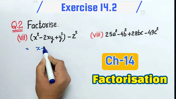 Exercise 14.2 Question 2 Class 8th Maths NCERT Chapter:14 Factorisation | Ex 14.2 Q2 class 8