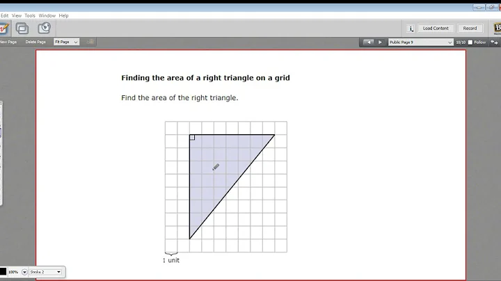Finding the area of a right triangle on a grid
