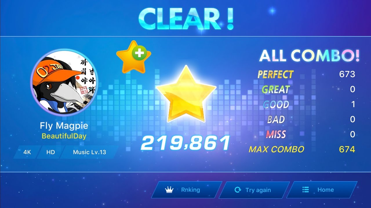 [O2Jam - Music & Game] BeautifulDay - Fly Magpie | 4K HD 13 | Full Combo