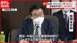 【全国】オミクロン株感染疑い８４％に  厚労省専門家会議
