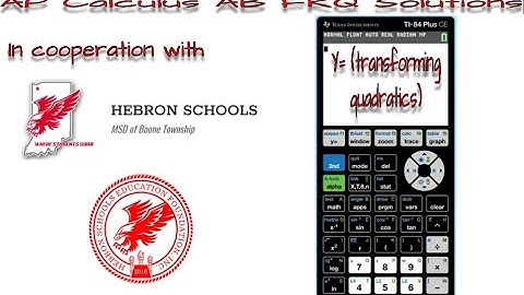 Transforming Quadratic Functions (TI 84 Plus CE)