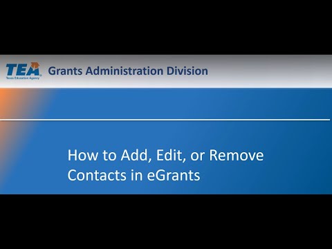 How to Add, Edit, or Remove Contacts in eGrants