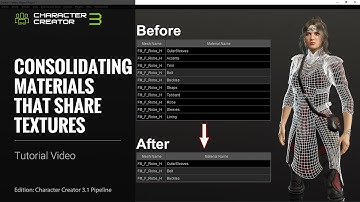 Character Creator 3 Tutorial - Consolidating Materials that Share Same Textures
