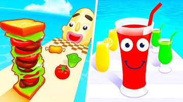 Sandwich Runner VS Juice Run - SpeedRun Gameplay Walkthrough (Android,iOS) NEW UPDATE Ep 531