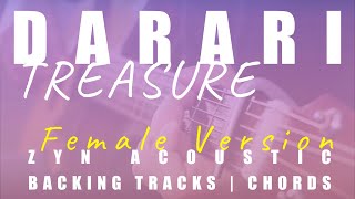 DARARI (Female Ver.) - TREASURE | Acoustic Karaoke | Chords