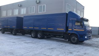 Зерновоз КАМАЗ 65117 с прицепом